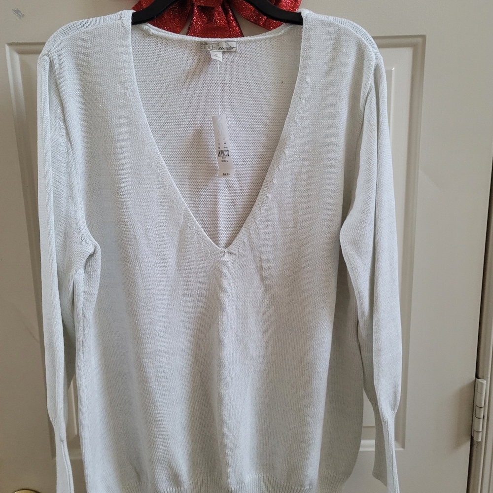 Women XL glittery off-white sweater